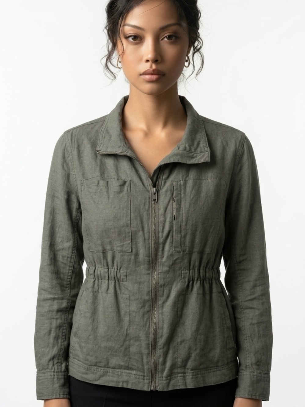 SUPPLIES | Green Utility Style Jacket Zip Front Women’s Size Large